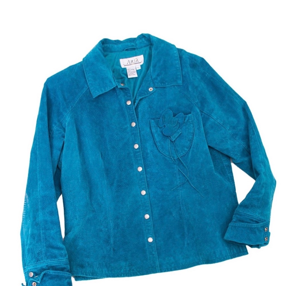 Aria Beautiful Teal Leather Jacket